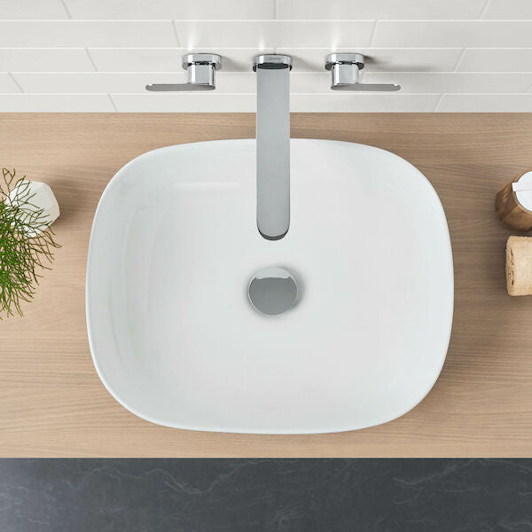 Caroma Tribute Above Counter Basin - 480mm Curved Rectangle (874900W)