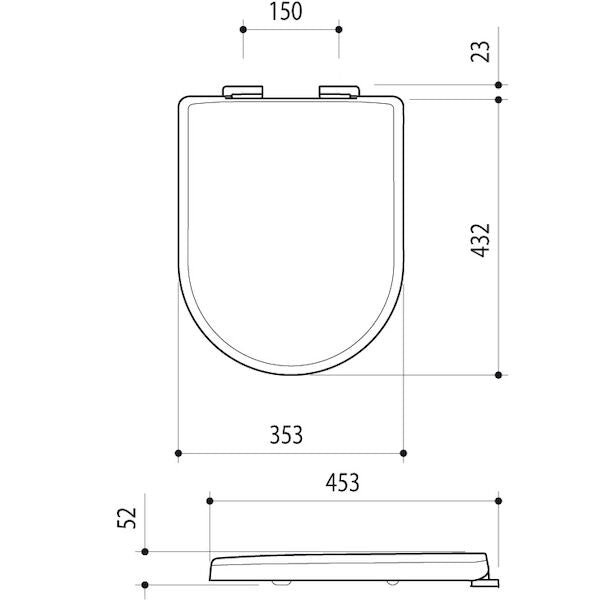 Caroma Arc Soft-Close Toilet Seat with GermGard® (300042W)