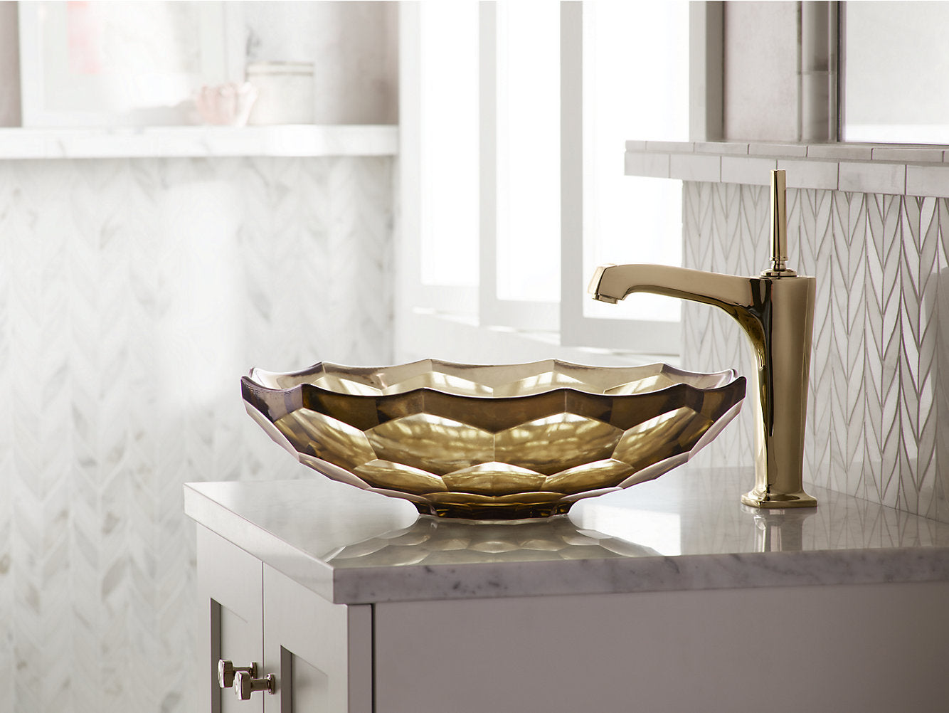 Kohler Briolette Faceted Glass Vessel Basin