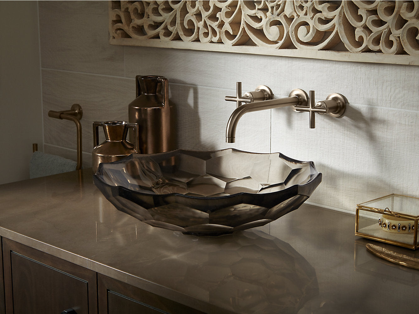 Kohler Briolette Faceted Glass Vessel Basin