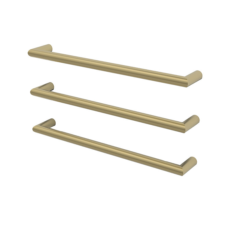 Nora Venezia Heated Towel Rail Single Bar Round W650*D100*∅32mm Brushed Brass (DCR01-BB-650)