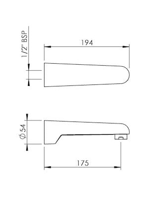 Methven Echo Bath Spout - Chrome (E9702)