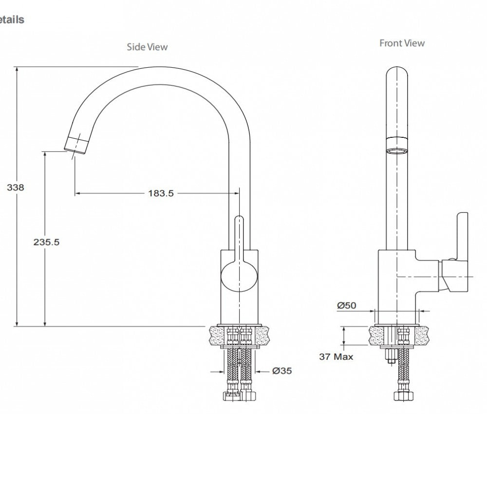 Englefield Studio Pin Lever Kitchen Mixer
