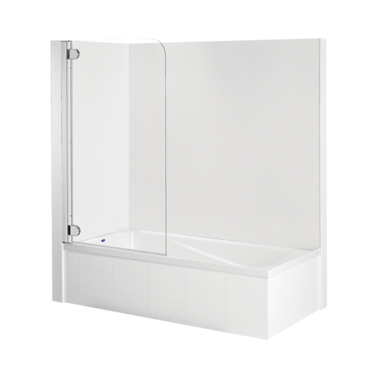 Englefield Premium Bathscreen - White w/Chrome Fittings 1000 x 1420mm (A2092A-CP-0)