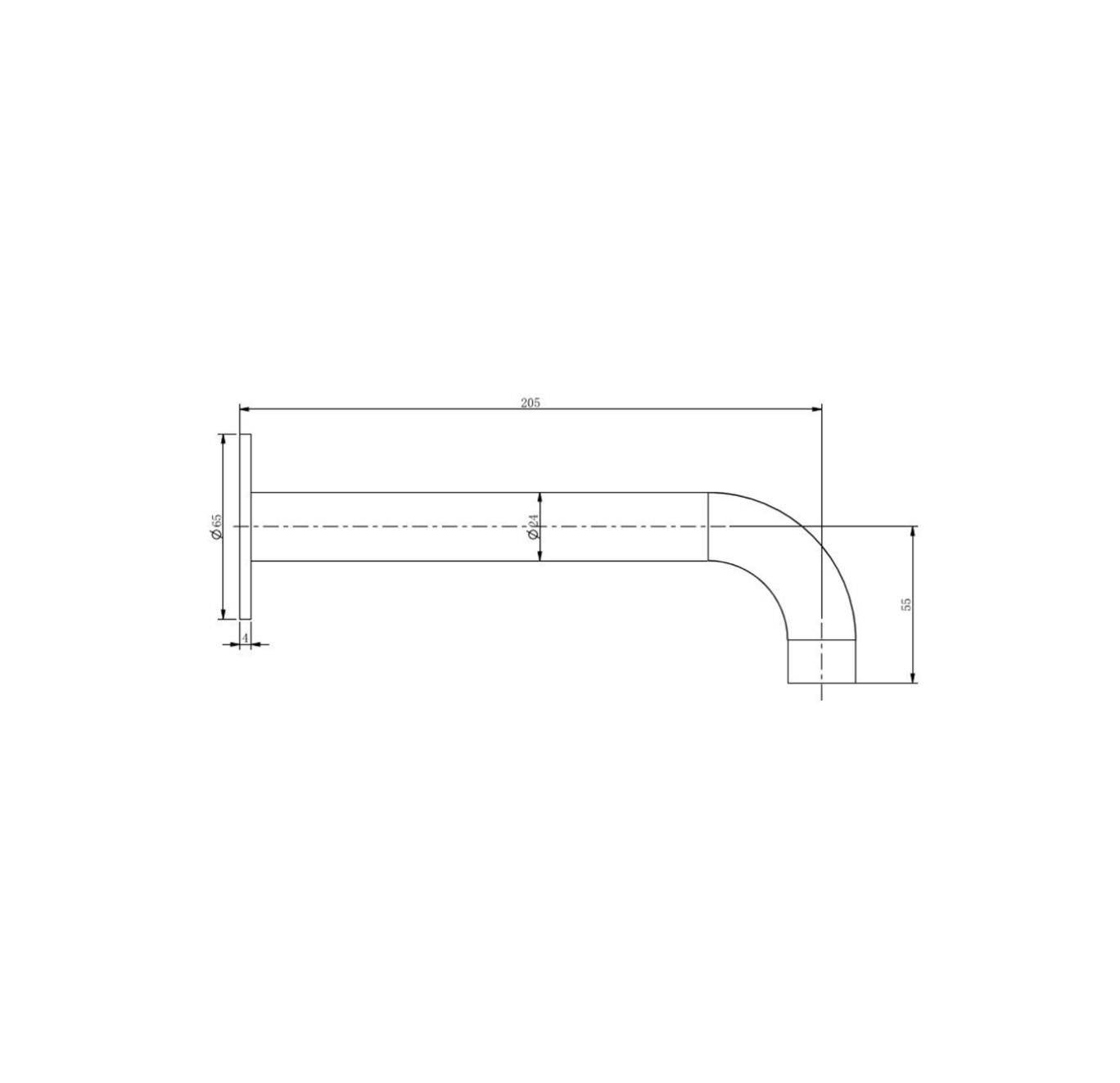 Waterware Pioneer Bath Spout (205mm) Gun Metal (FWPI10170GM)