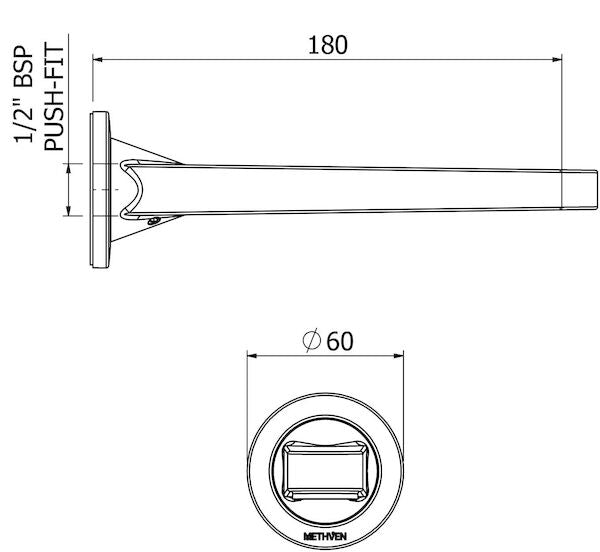 Methven Glide Wall Mounted Bath Spout - Chrome (GLSPWBTCP)