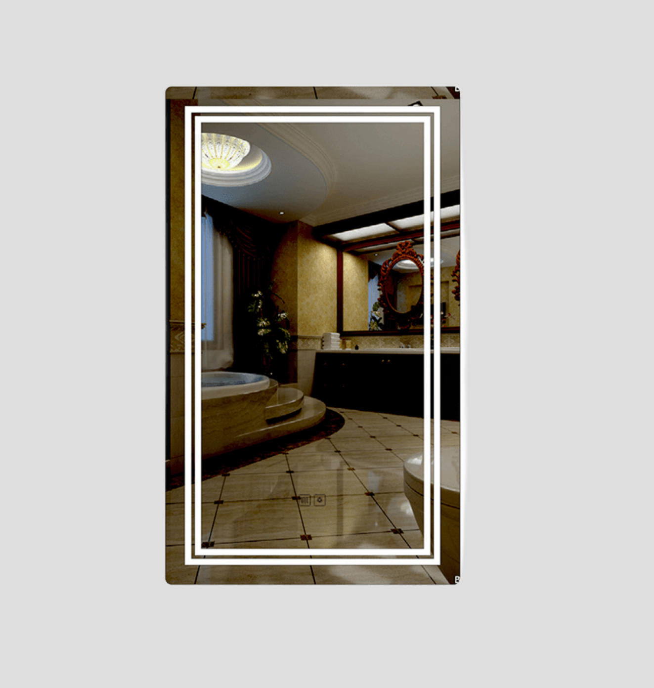 Nora Rectangle LED Mirror with Demister W450*H760*D33mm (JM-4576)