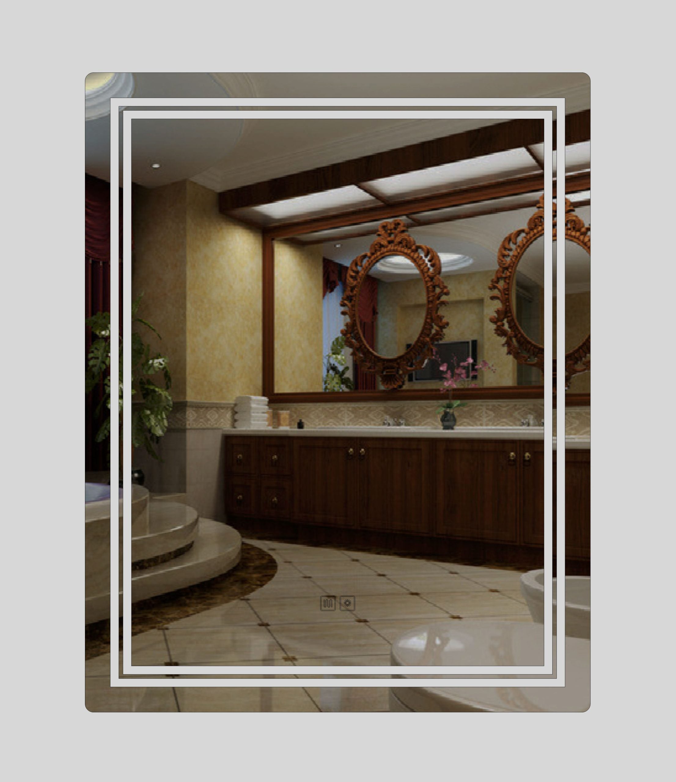 Nora Rectangle LED Mirror with Demister W600*H760*D33mm (JM-6076)