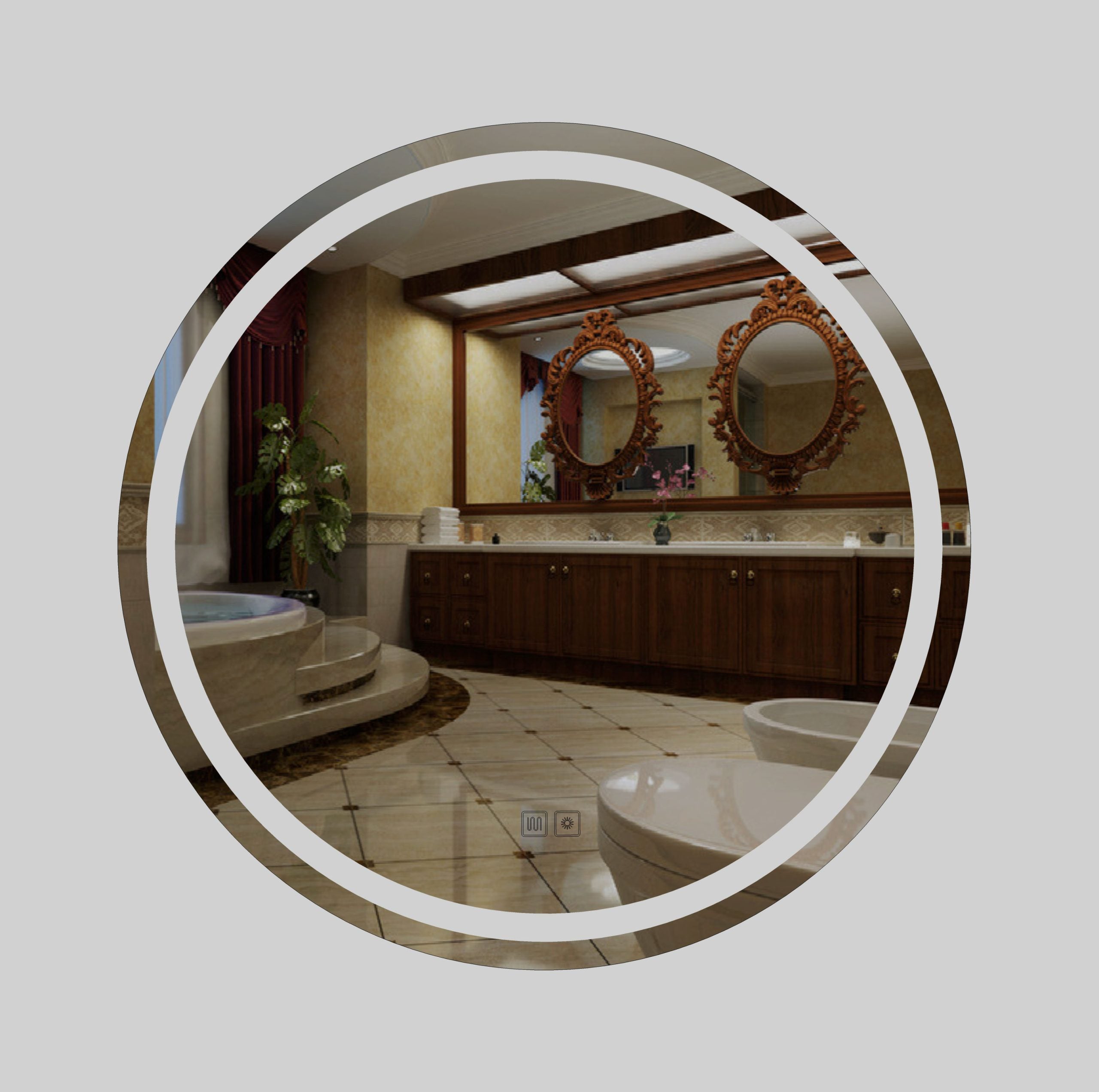 Nora Round LED Frosted Mirror with Demister Φ800*D25mm (JM-Q800)