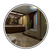 Nora Round LED Mirror Φ600*D40mm with Demister Matte Black (JM-SQ600MB)