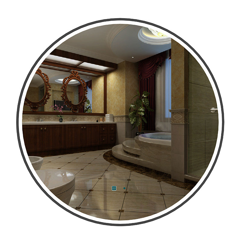 Nora Round LED Mirror Φ600*D40mm with Demister Matte Black (JM-SQ600MB)