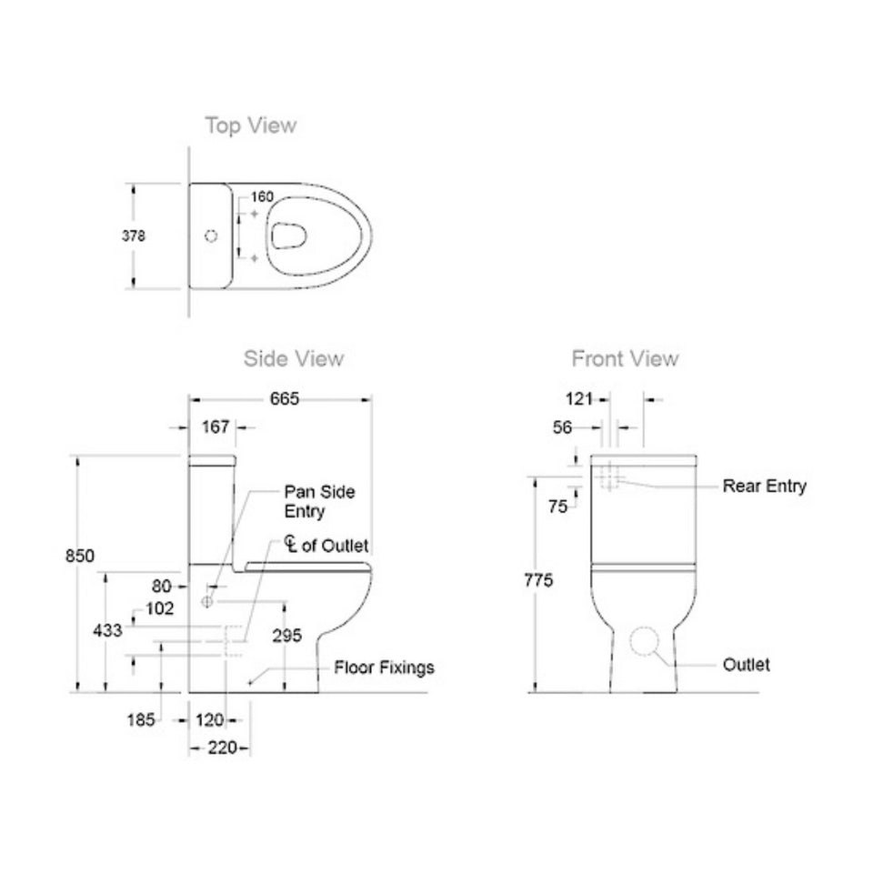 Kohler Dual Side Entry Toilet Suite (77304A-0)