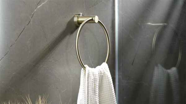 Nero Mecca Hand Towel Ring Brushed Gold (NR1980BG)