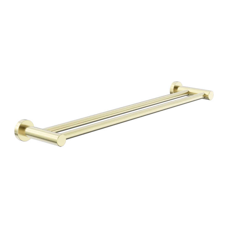 Nero Dolce II Double Towel Rail 800mm Brushed Gold (NR2030DBG)