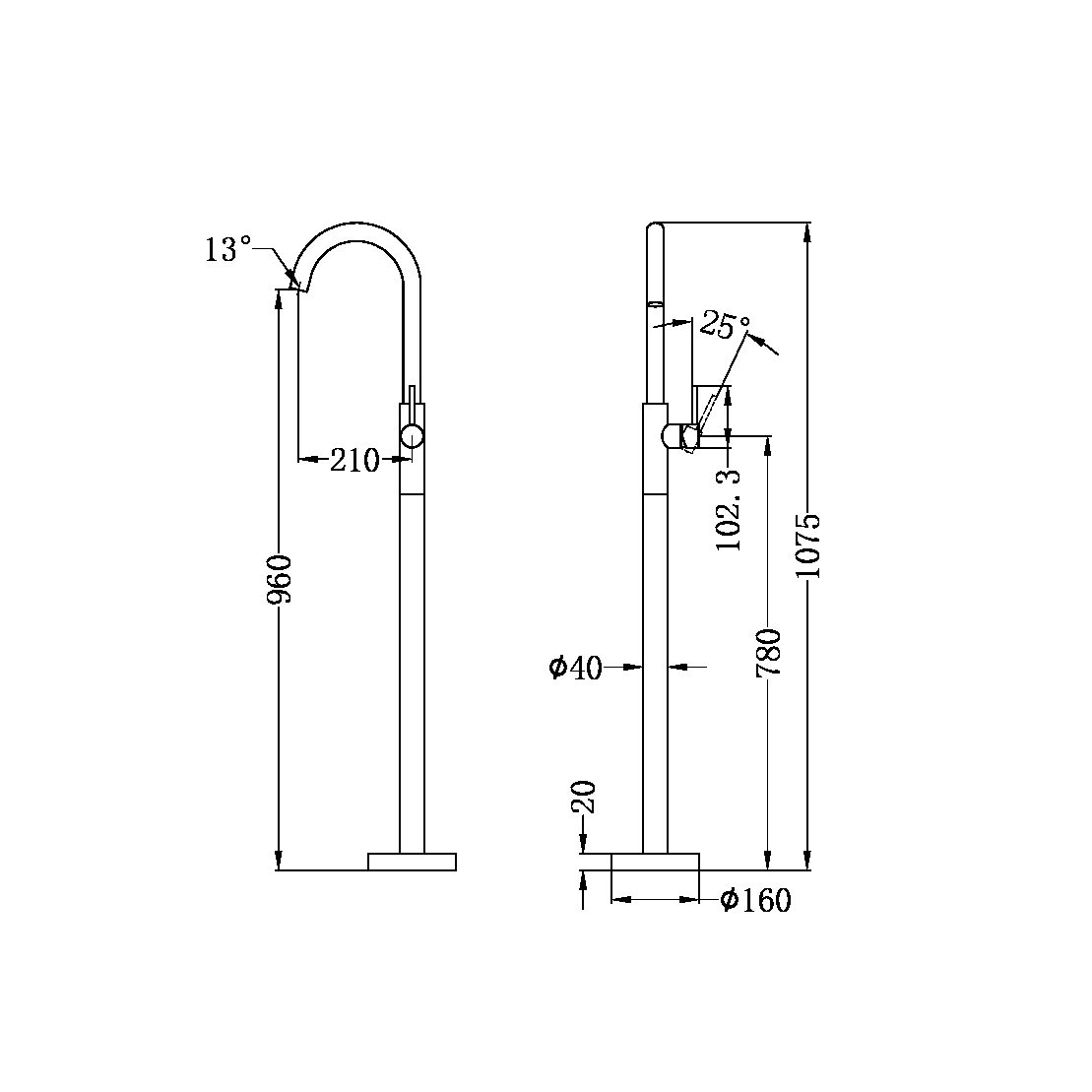 Nero Mecca Freestanding Bath Mixer Gun Metal (NR210903A01GM)