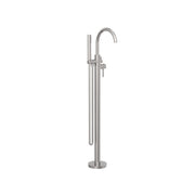 Nero Mecca Round Freestanding Mixer With Hand Shower Brushed Nickel (NR210903ABN)