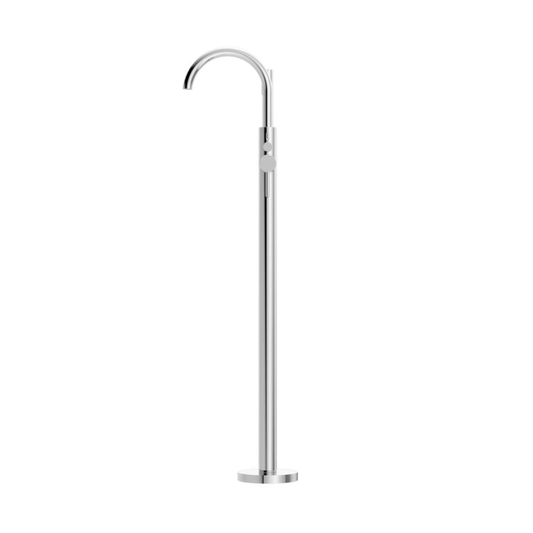 Nero Mecca Round Freestanding Mixer With Hand Shower Chrome (NR210903ACH)