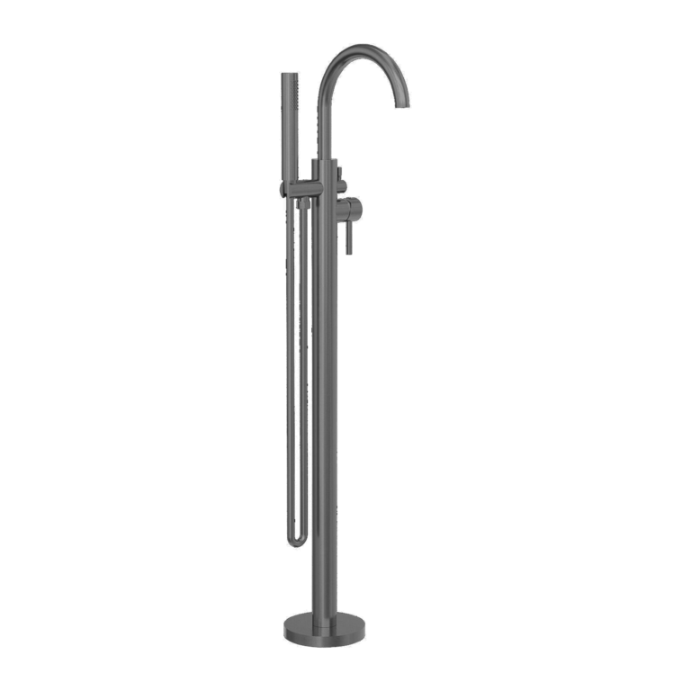 Nero Mecca Round Freestanding Mixer With Hand Shower Gun Metal (NR210903AGM)