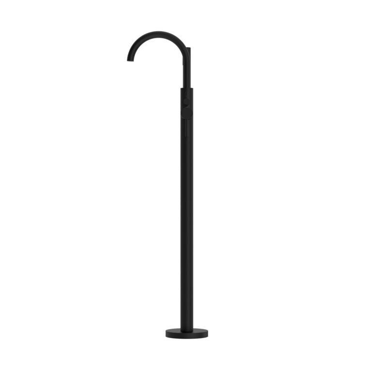 Nero Mecca Round Freestanding Mixer With Hand Shower Matte Black (NR210903AMB)
