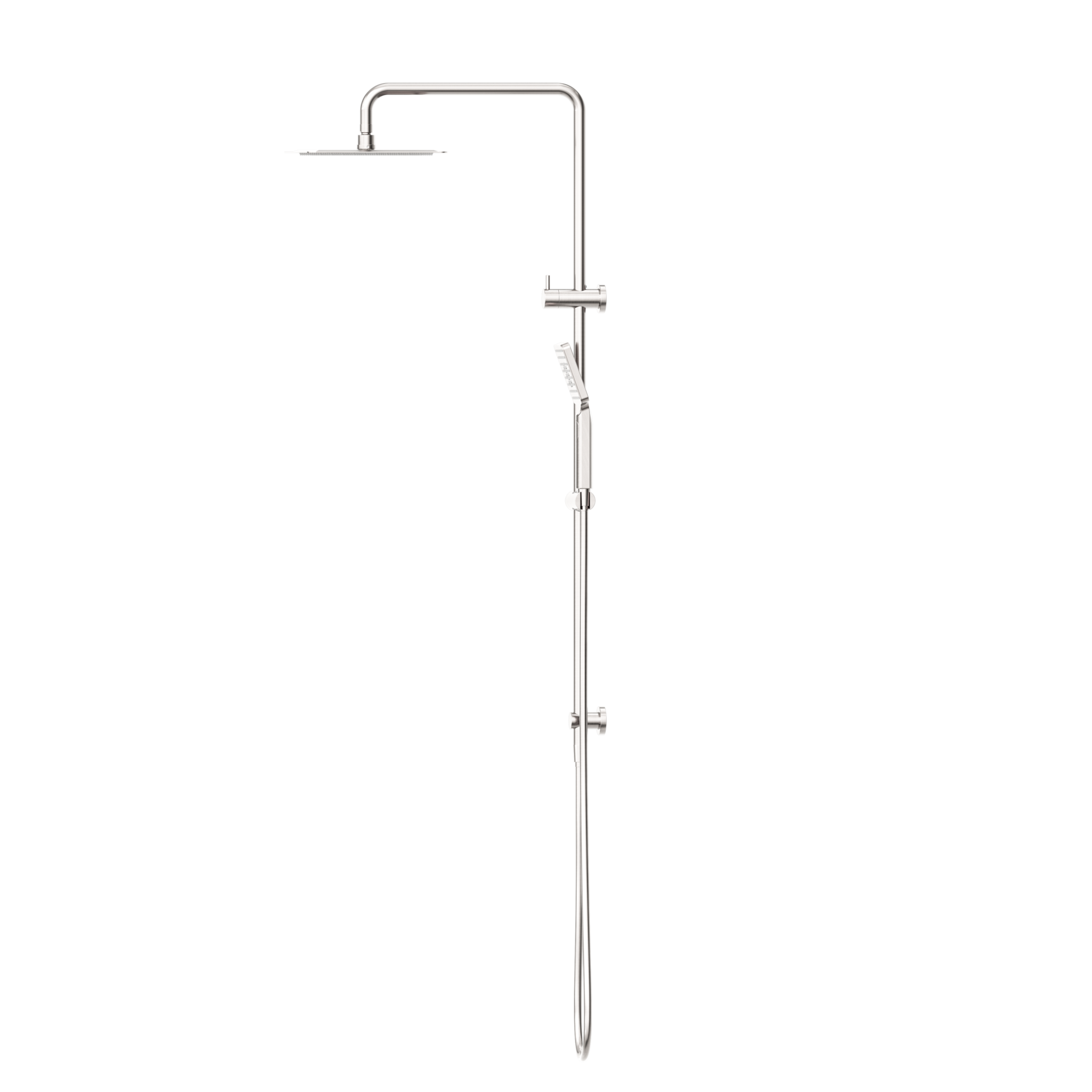 Nero Square Projet Twin Shower Brushed Nickel (NR232105EBN)