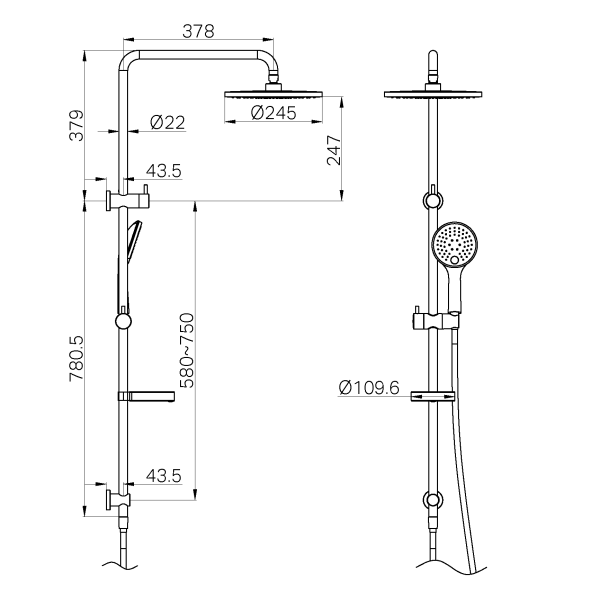Nero Builder Project Twin Shower Chrome (NR232105CCH)
