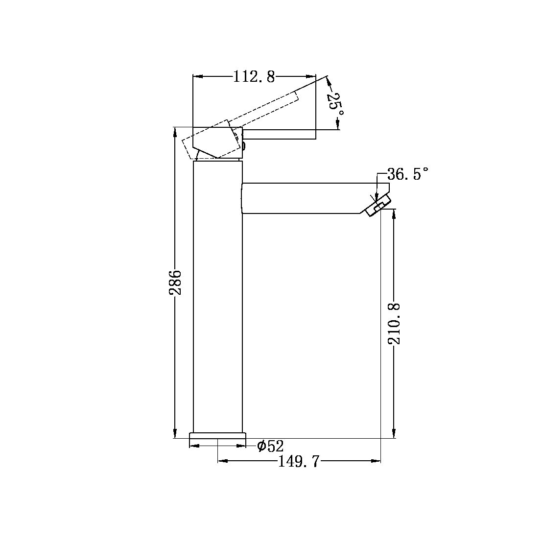 Nero Dolce Tall Basin Mixer Brushed Nickel (NR250804BN)