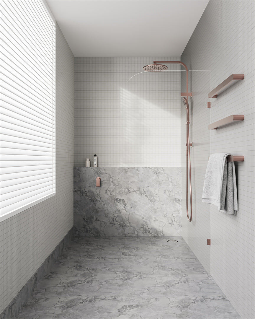 Nero Bianca 240V Single Heated Towel Rail Brushed Bronze (NR9025HBZ)
