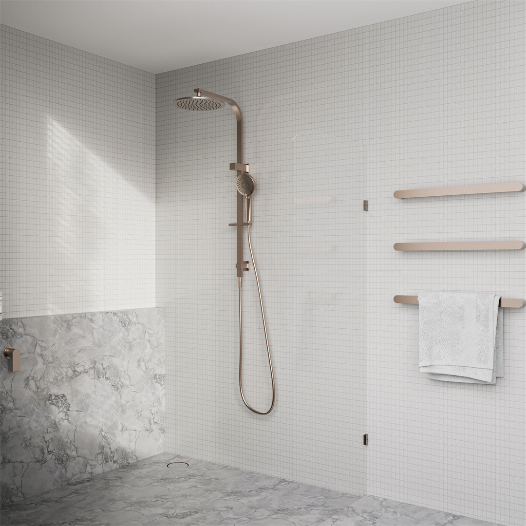 Nero Bianca 240V Single Heated Towel Rail Brushed Bronze (NR9025HBZ)