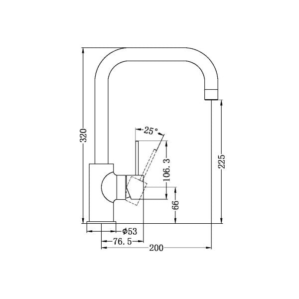 Nero Dolce Kitchen Mixer Square Shape Brushed Gold (NR250806BG)