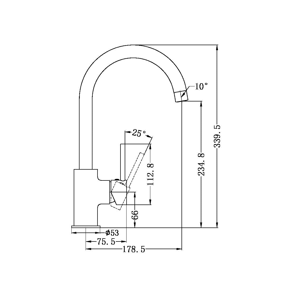 Nero Dolce Kitchen Mixer Gooseneck Brushed Nickel (NR250807BN)