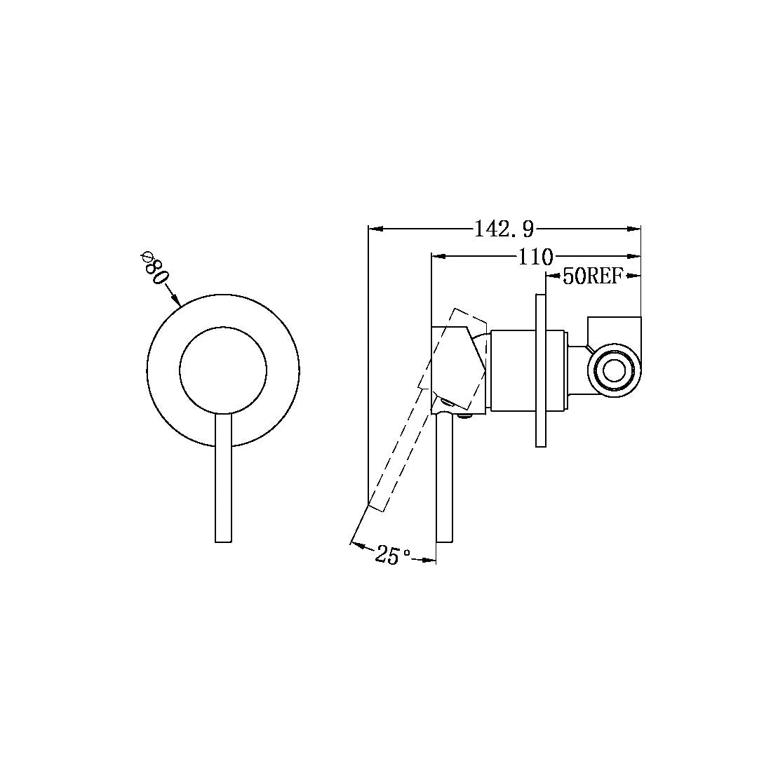 Nero Dolce Shower Mixer Gun Metal (NR250811GM)