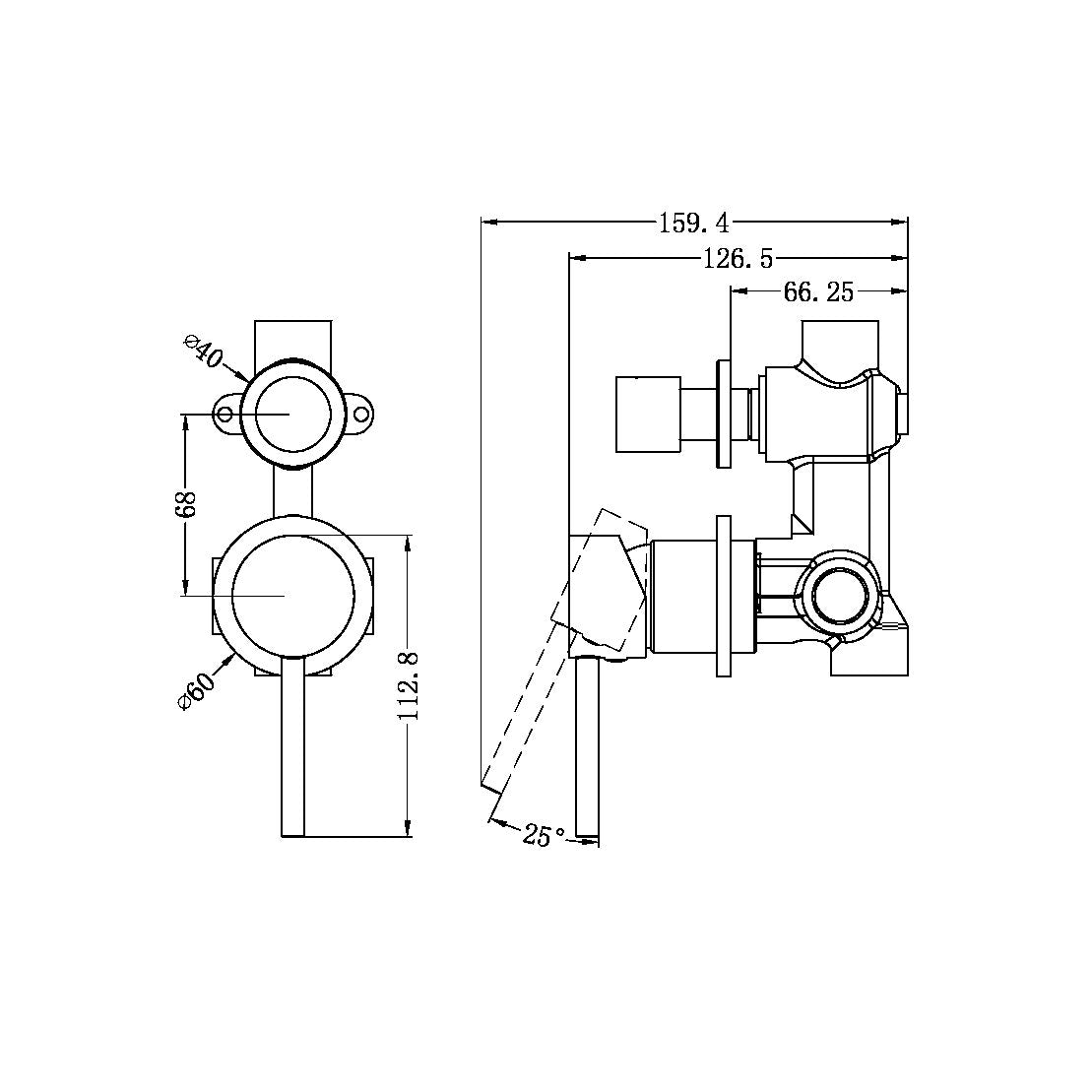 Nero Dolce Shower Mixer With Divertor Separate Back Plate Brushed Nickel (NR250811EBN)
