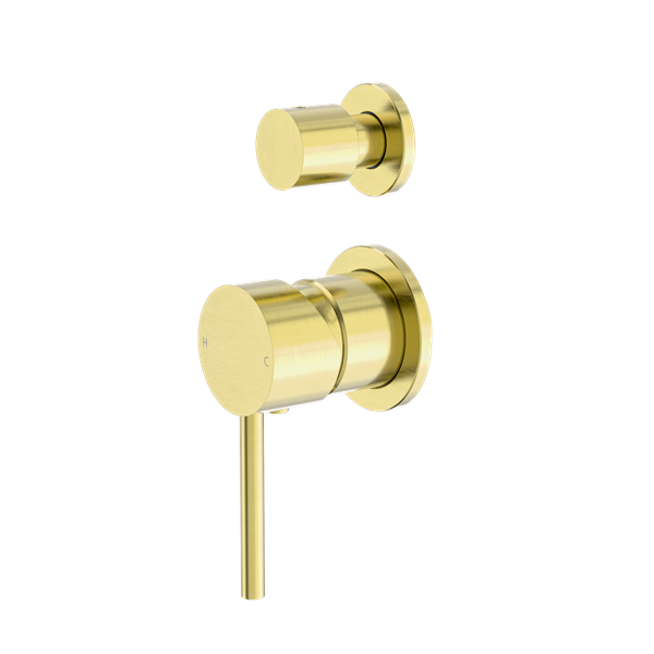 Nero Dolce Shower Mixer With Divertor Separate Back Plate Brushed Gold (NR250811EBG)