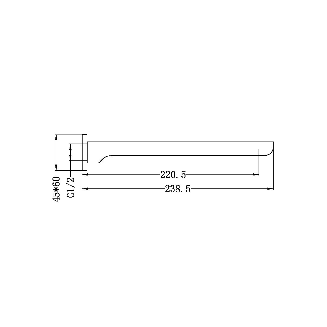 Nero Celia Fixed Bath Spout Only Chrome (NR281303CH)