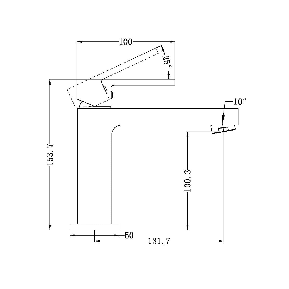 Nero Ecco Basin Mixer Brushed Nickel (NR301301BN)