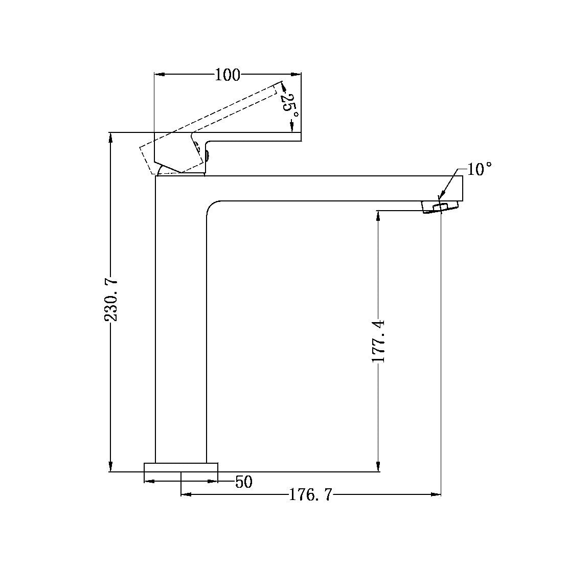 Nero Ecco Tall Basin Mixer Brushed Nickel (NR301301ABN)