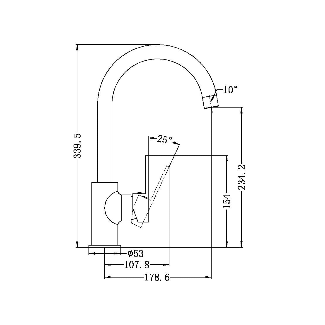 Nero Ecco Kitchen Mixer Brushed Nickel (NR301306BN)