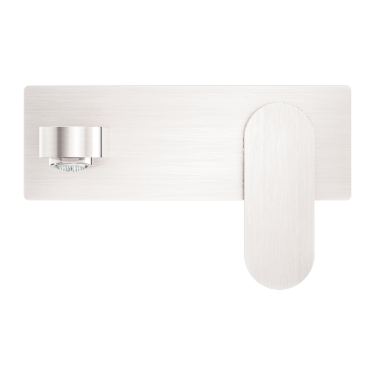 Nero Ecco Wall Basin/Bath Mixer Brushed Nickel (NR30131ABN)