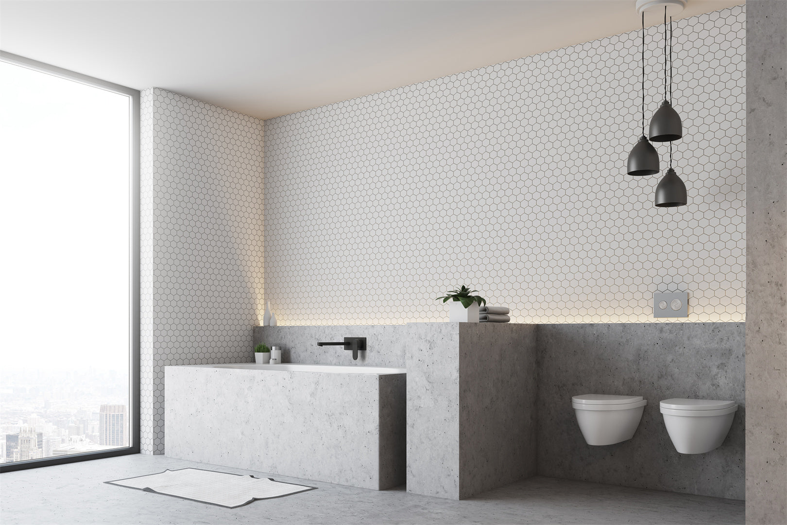 Nero Ecco Wall Basin/Bath Mixer Matte Black (NR301310AMB)