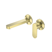 Nero Ecco Wall Basin/Bath Mixer Separate Back Plate Brushed Gold (NR301310BBG)