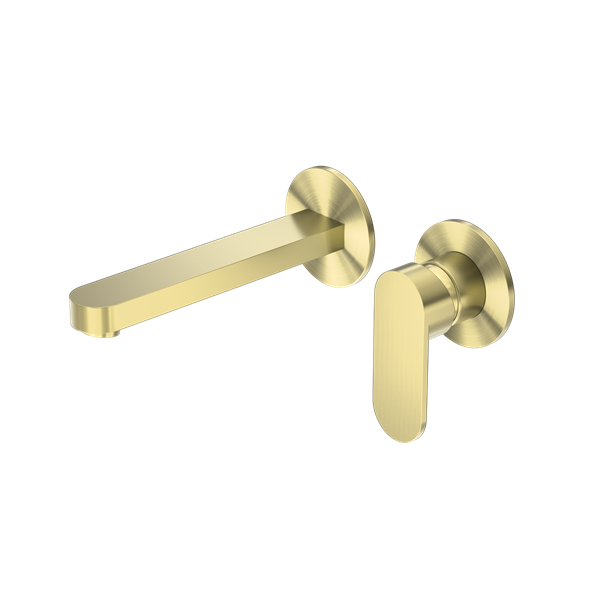 Nero Ecco Wall Basin/Bath Mixer Separate Back Plate Brushed Gold (NR301310BBG)
