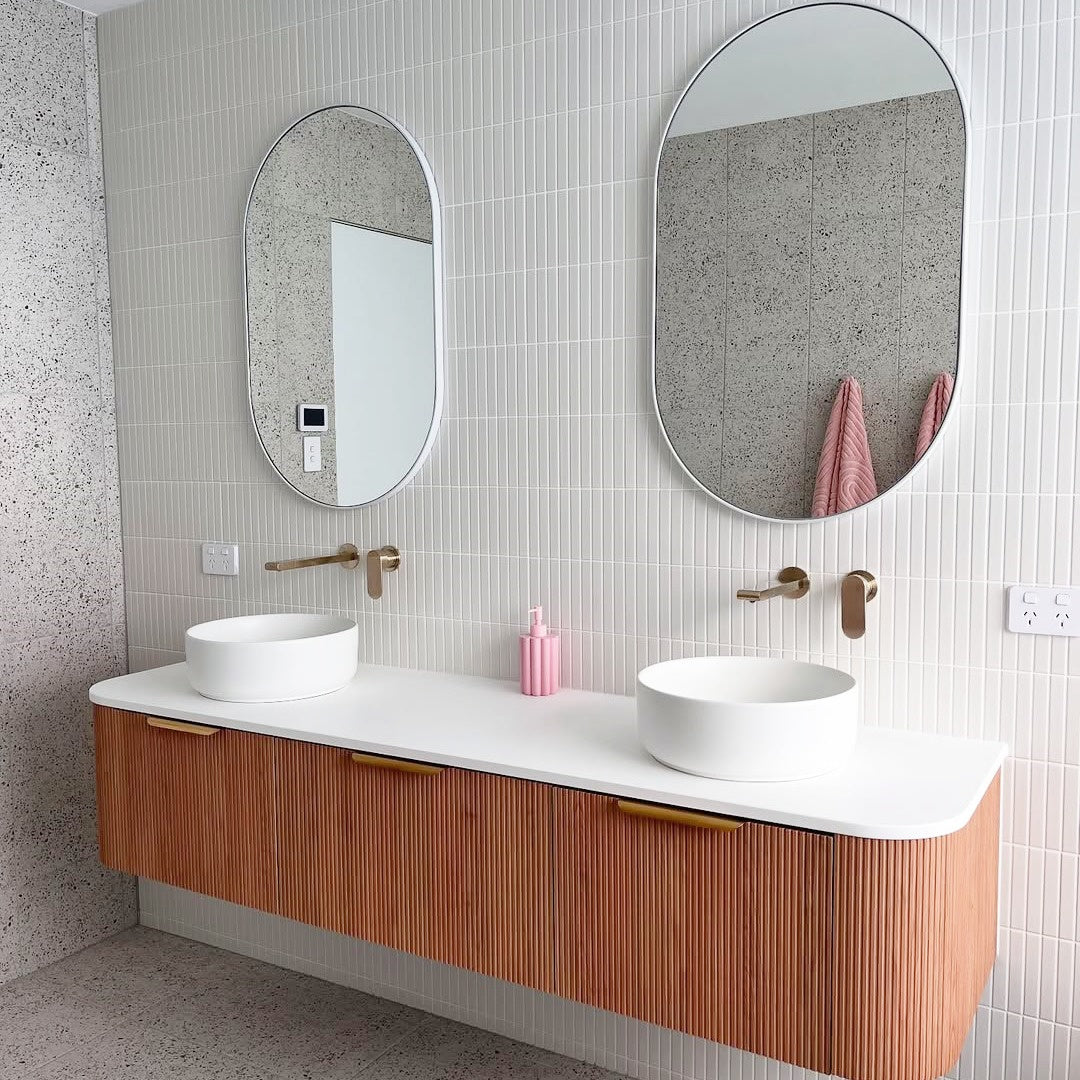 Nero Ecco Wall Basin/Bath Mixer Separate Back Plate Brushed Gold (NR301310BBG)