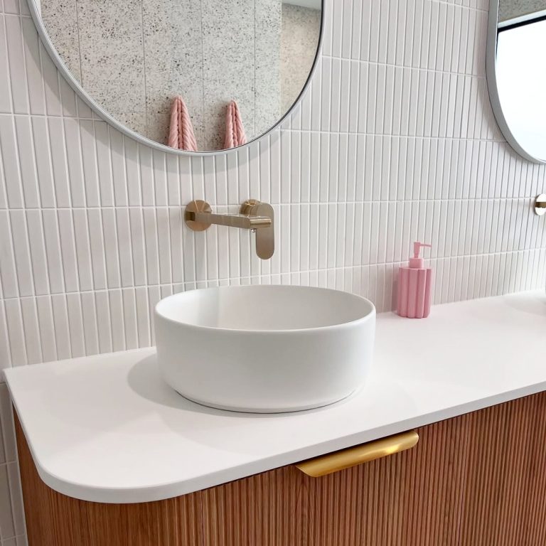 Nero Ecco Wall Basin/Bath Mixer Separate Back Plate Brushed Gold (NR301310BBG)