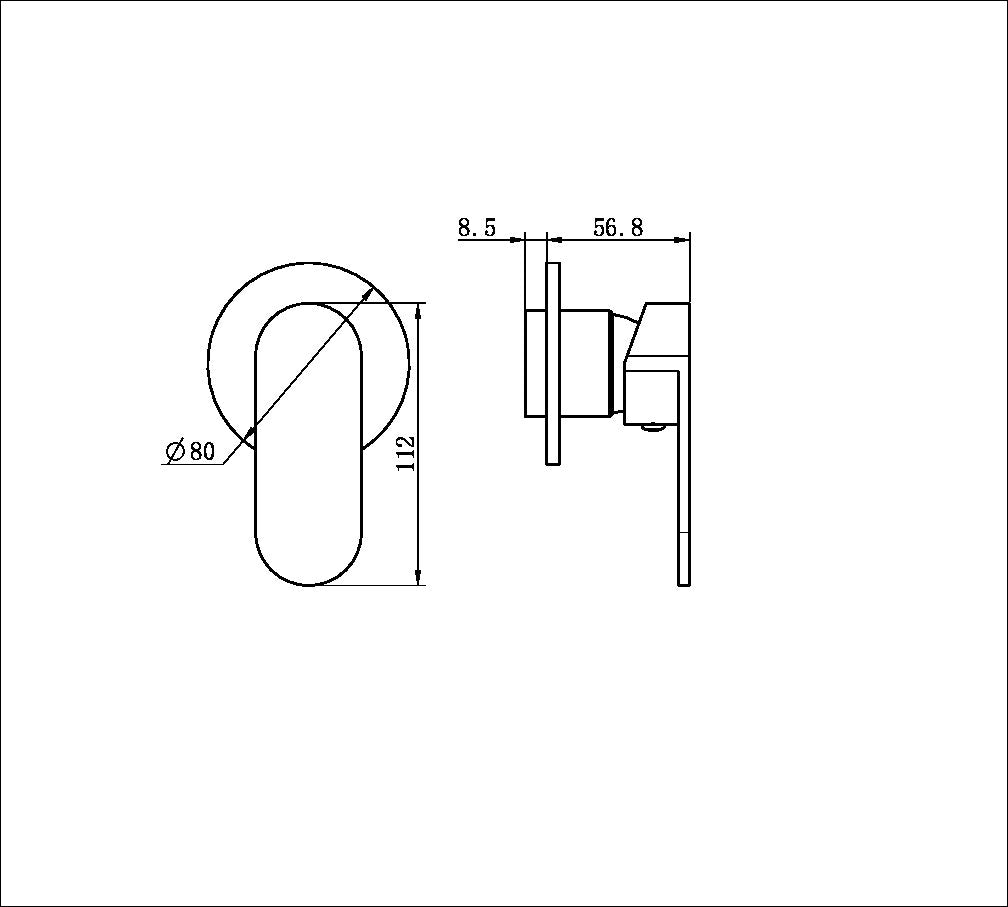 Nero Ecco Shower Mixer 80Mm Round Plate Chrome (NR301311DCH)