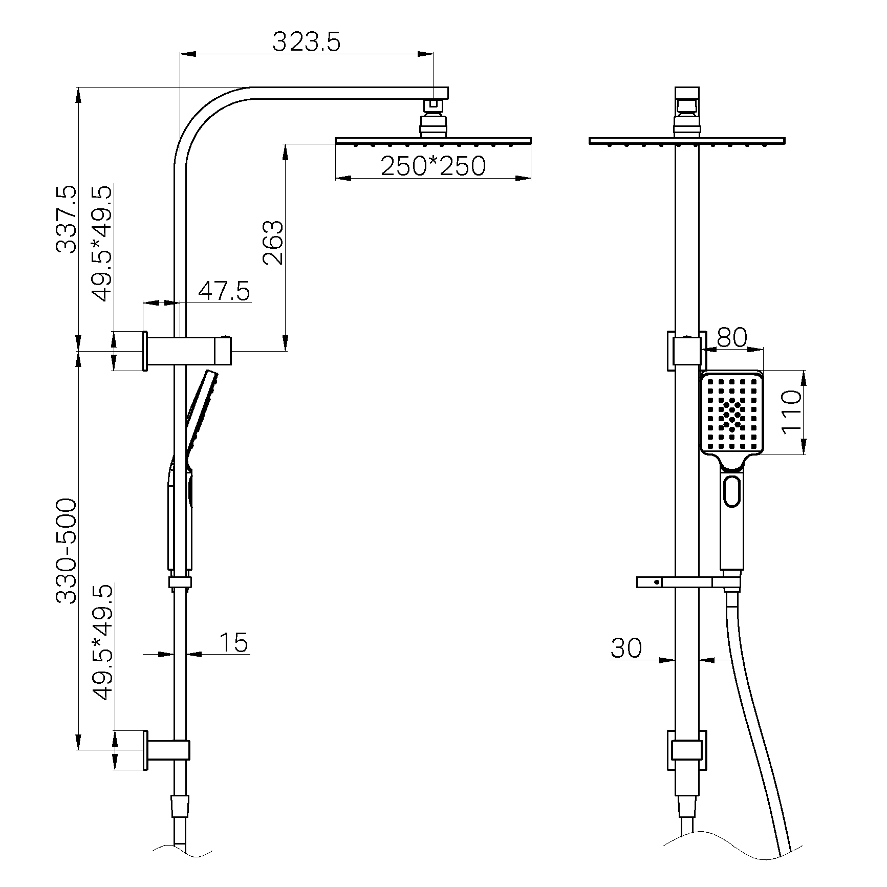Nero Celia New Shower Set Brushed Nickel (NR301505CBN)