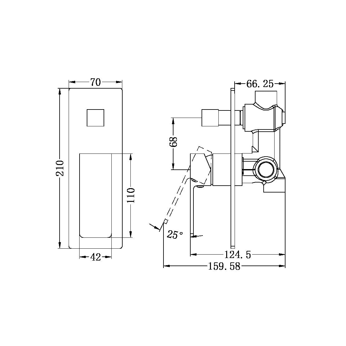 Nero Celia Shower Mixer With Divertor Matte Black (NR301509AMB)