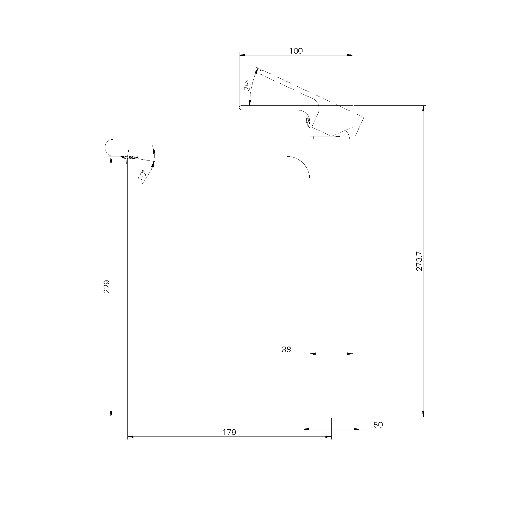 Nero Bianca Tall Basin Mixer Gold (NR321501ABG)