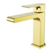 Nero Bianca Basin Mixer Straight Spout Brushed Gold (NR321502BG)