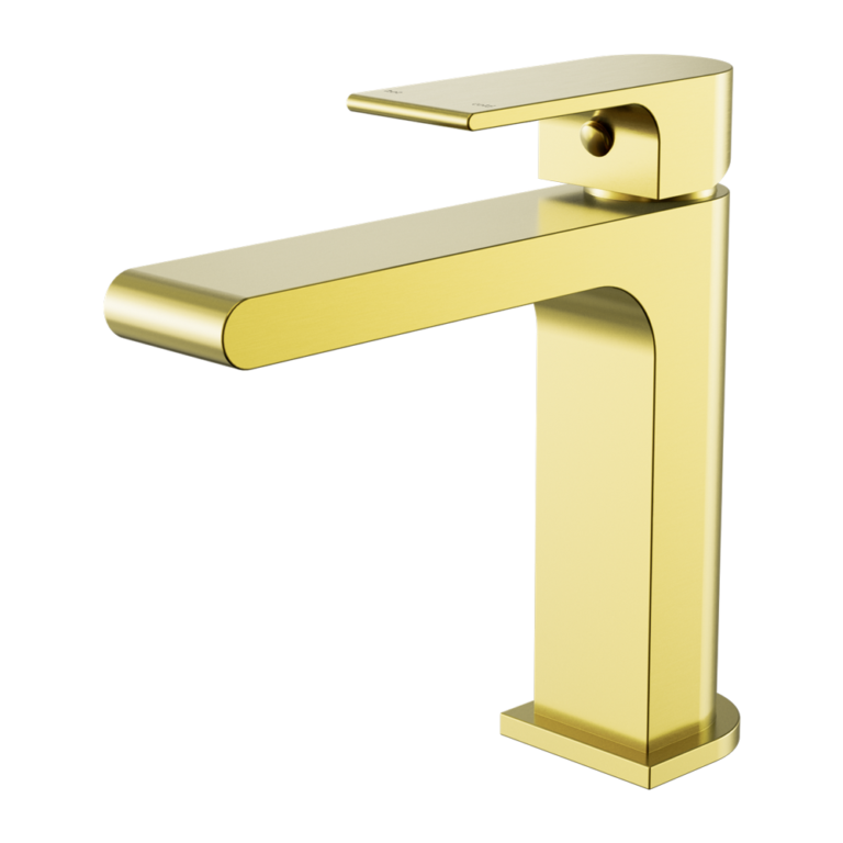 Nero Bianca Basin Mixer Straight Spout Brushed Gold (NR321502BG)