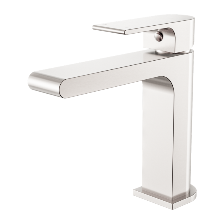 Nero Bianca Basin Mixer Straight Spout Brushed Nickel (NR321502BN)